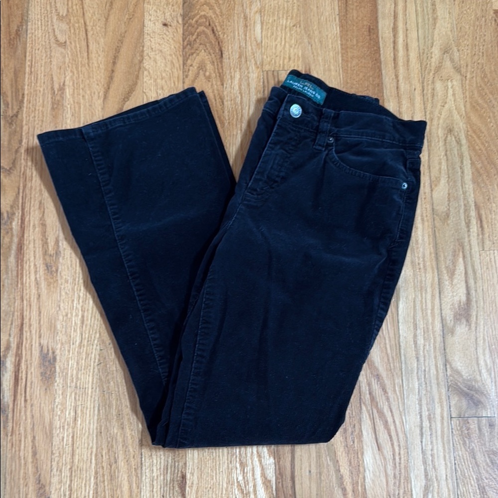 LRL Lauren Jeans Co Black Corduroy Classic Bootcut Jeans, Size 4 Ralph Lauren